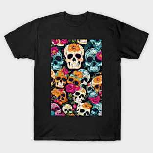 Colourful skull pattern T-Shirt